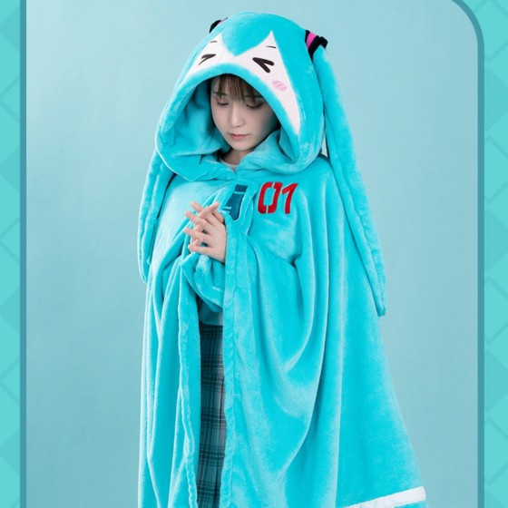 Vocaloid Hatsune Miku Moeyu Miku Merch Cape Hooded Blanket